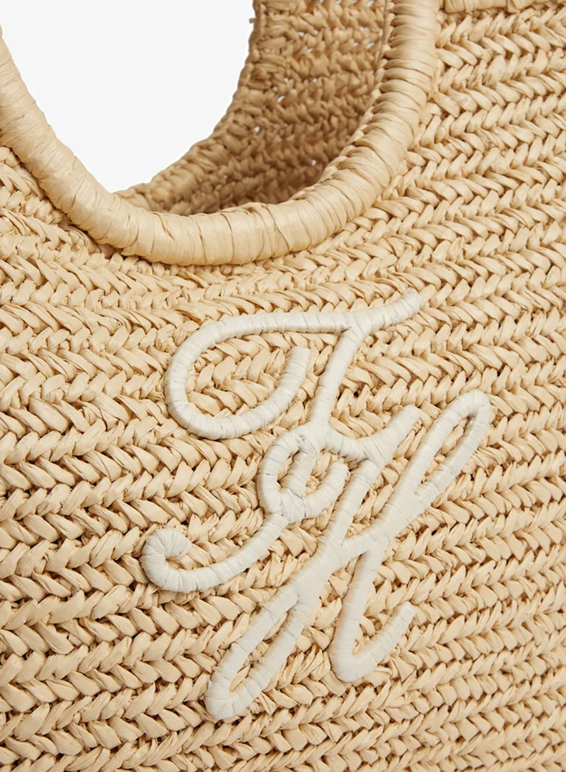 TOMMY HILFIGER  Raffia Textured Logo Tote Bag for Women | Best Price UAE